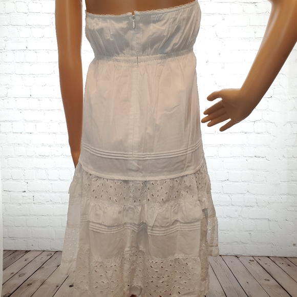 J. Crew White Strapless Layered Eyelet Dress - Picture 4 of 6
